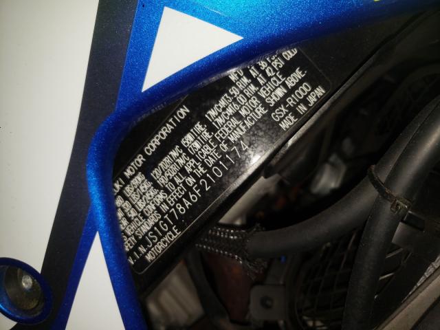 2015 SUZUKI GSX-R1000 JS1GT78A6F2101174