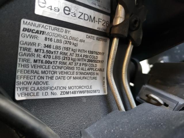 2015 DUCATI SUPERBIKE ZDM14BYW6FB025872