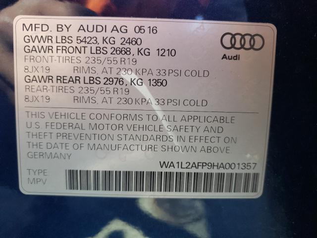 VIN WA1L2AFP9HA001357 2017 Audi Q5, Premium Plus no.10