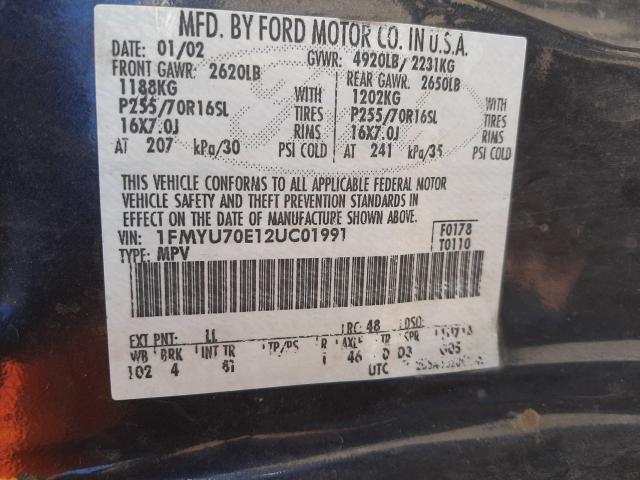 2002 Ford Explorer Sport VIN: 1FMYU70E12UC01991 Lot: 50923121