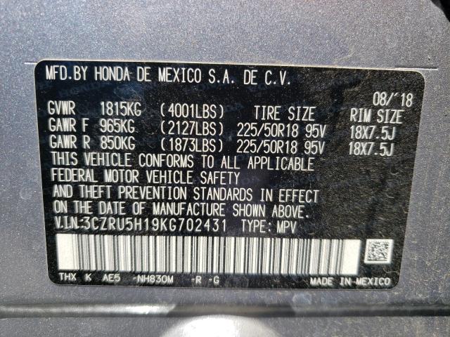 2019 HONDA HR-V SPORT 3CZRU5H19KG702431