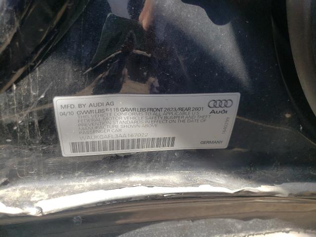 2010 AUDI S4 PRESTIG WAUKGAFL3AA167022