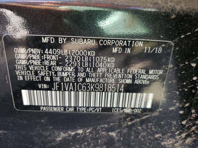2019 SUBARU WRX PREMIU JF1VA1C63K9818514
