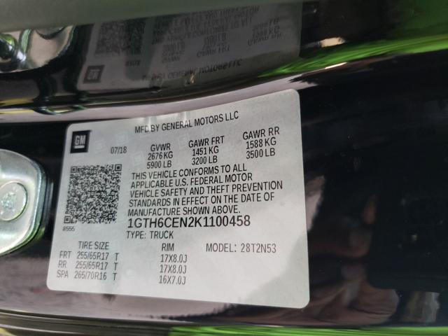 2019 GMC CANYON SLE 1GTH6CEN2K1100458