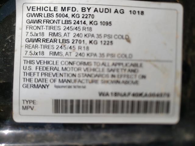 2019 AUDI A4 ALLROAD WA18NAF40KA004576