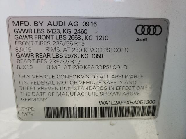 VIN WA1L2AFPXHA051300 2017 Audi Q5, Premium Plus no.10