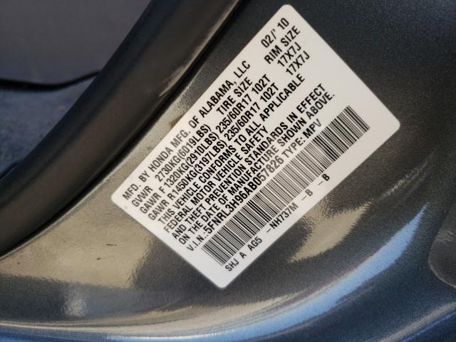 2010 HONDA ODYSSEY TO 5FNRL3H96AB057826