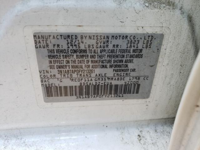 2015 NISSAN SENTRA S 3N1AB7AP0FY213261