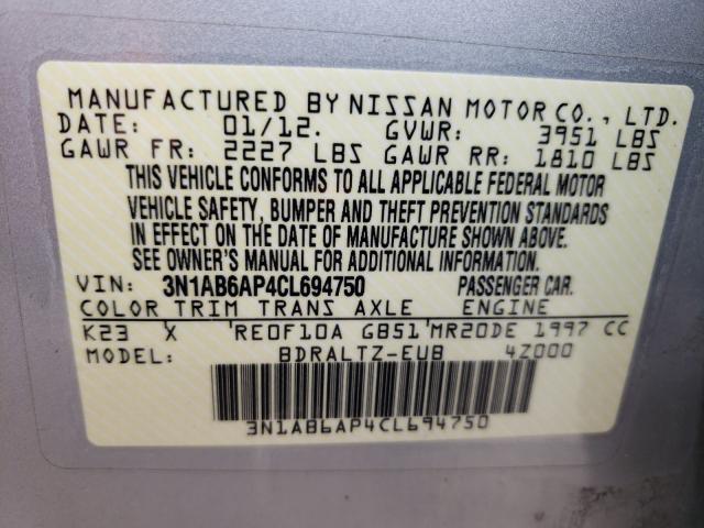 2012 NISSAN SENTRA S 3N1AB6AP4CL694750