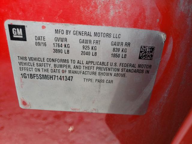 2017 CHEVROLET CRUZE PREM 1G1BF5SM6H7141347