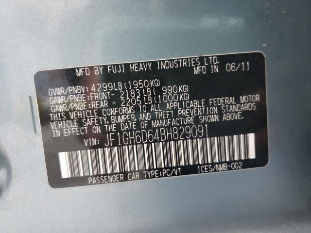 2011 SUBARU IMPREZA OU JF1GH6D64BH829091
