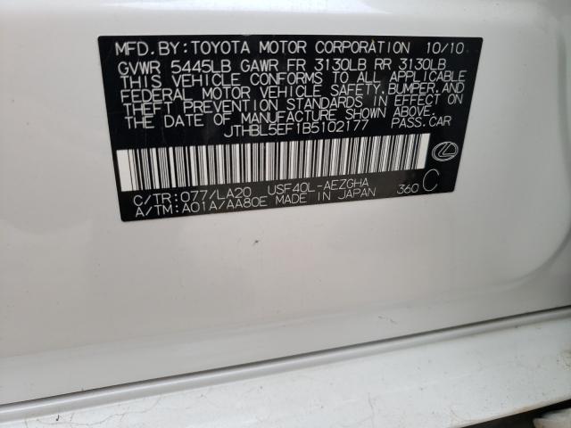 2011 LEXUS LS 460 JTHBL5EF1B5102177