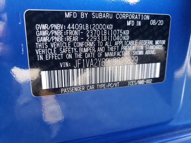 2020 SUBARU WRX STI LI JF1VA2Y69L9823829
