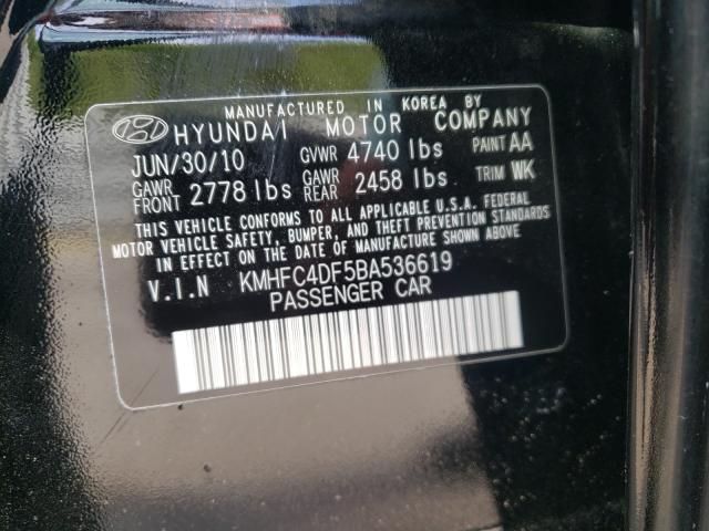 2011 HYUNDAI AZERA GLS KMHFC4DF5BA536619