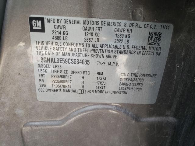 2012 CHEVROLET CAPTIVA SP 3GNAL3E59CS534085