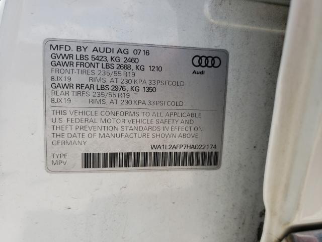 VIN WA1L2AFP7HA022174 2017 Audi Q5, Premium Plus no.10