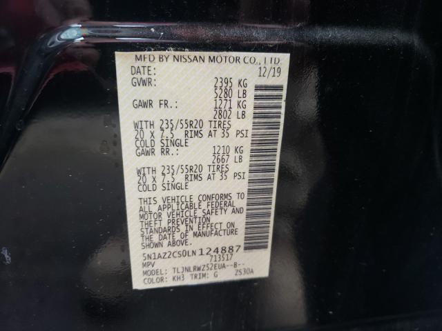 2020 NISSAN MURANO SL 5N1AZ2CS0LN124887