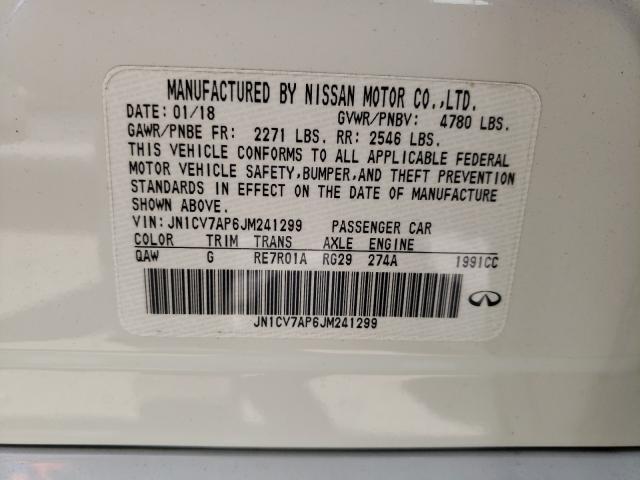 2018 INFINITI Q50 PURE JN1CV7AP6JM241299