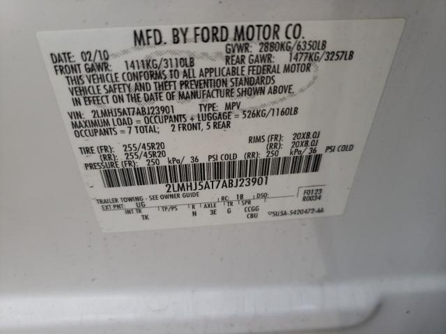2010 LINCOLN MKT 2LMHJ5AT7ABJ23901