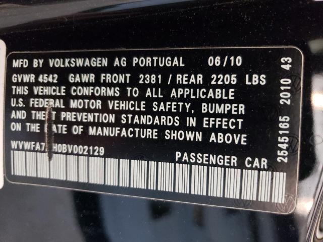 2011 VOLKSWAGEN EOS LUX WVWFA7AH0BV002129