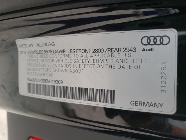 2019 AUDI A7 PRESTIG WAUV2AF20KN019309