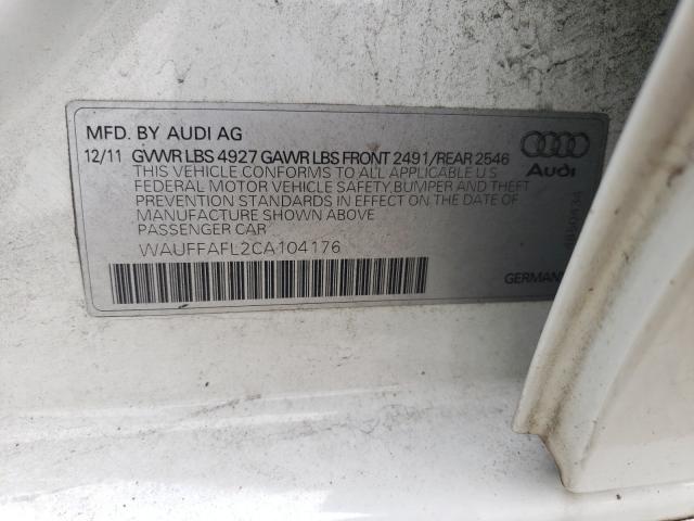 2012 AUDI A4 2.0T WAUFFAFL2CA104176