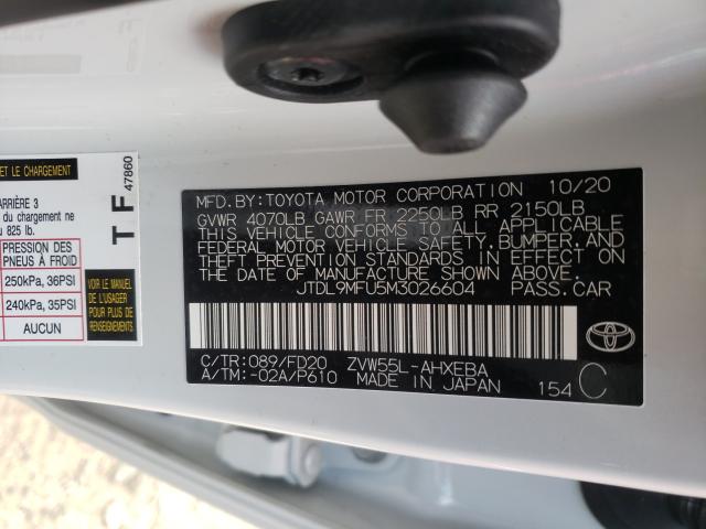 2021 TOYOTA PRIUS LE JTDL9MFU5M3026604