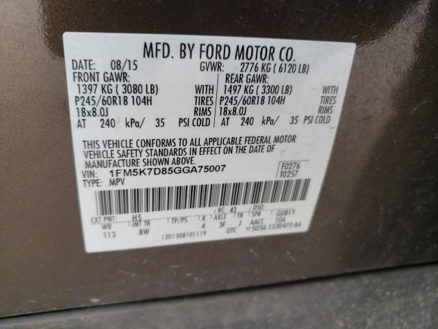 2016 FORD EXPLORER X 1FM5K7D85GGA75007