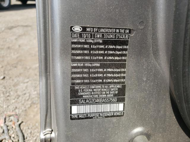 2011 LAND ROVER LR4 SALAG2D46BA557560