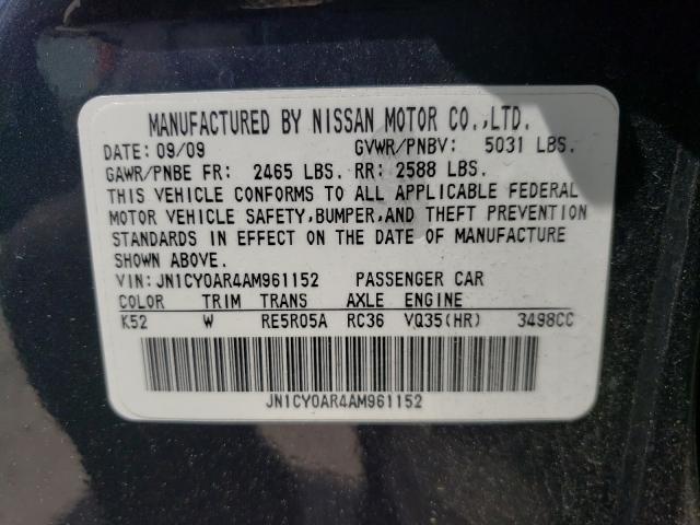 2010 INFINITI M35 BASE JN1CY0AR4AM961152