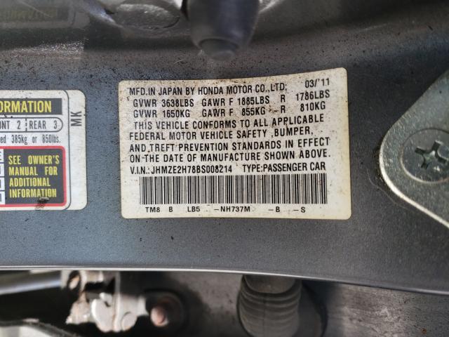 2011 HONDA INSIGHT EX JHMZE2H78BS008214