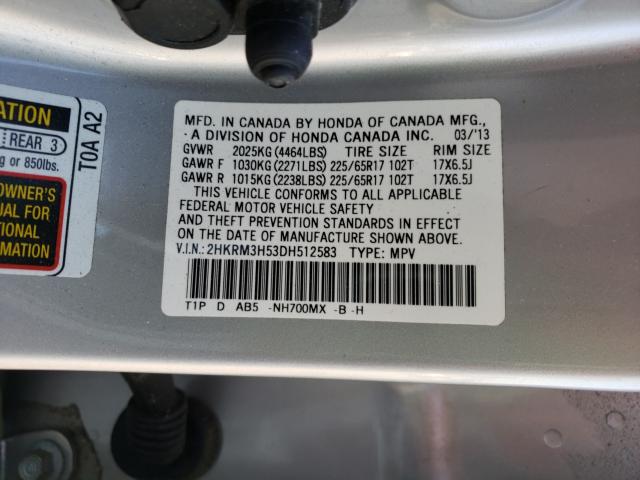 2013 HONDA CR-V 2HKRM3H53DH512583