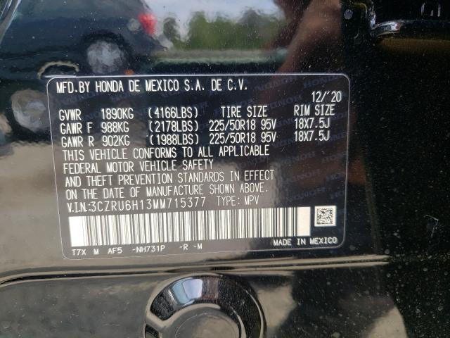 2021 HONDA HR-V SPORT 3CZRU6H13MM715377