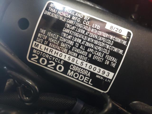 2020 HONDA CBR650 RA MLHRH0158L5100393