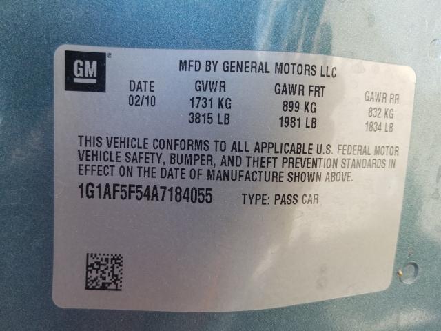 2010 CHEVROLET COBALT 2LT 1G1AF5F54A7184055