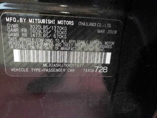 2019 MITSUBISHI MIRAGE LE ML32A5HJ7KH011617