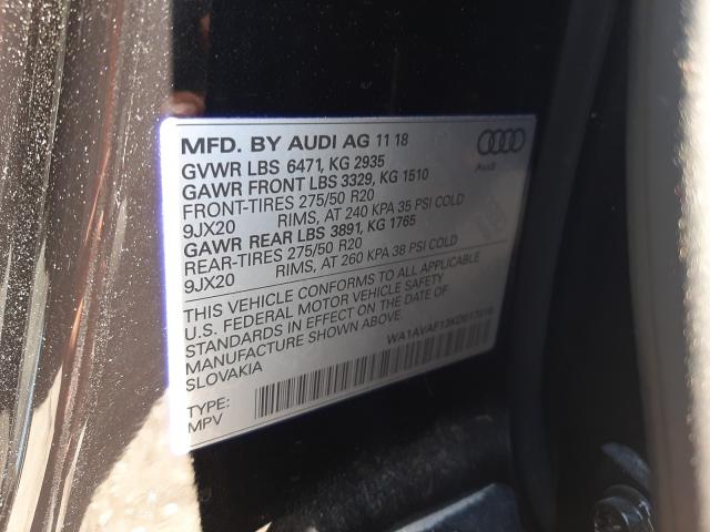 2019 AUDI Q8 PREMIUM WA1AVAF13KD017019