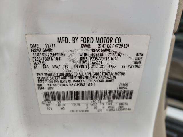 2012 FORD ESCAPE HYB 1FMCU4K33CKB21531