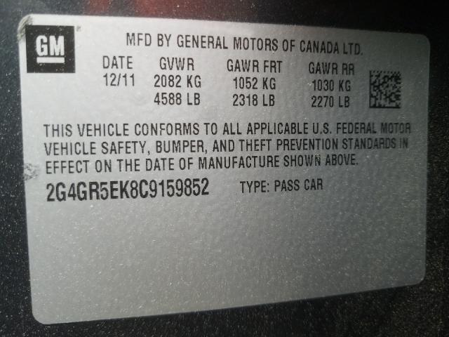 2012 BUICK REGAL 2G4GR5EK8C9159852