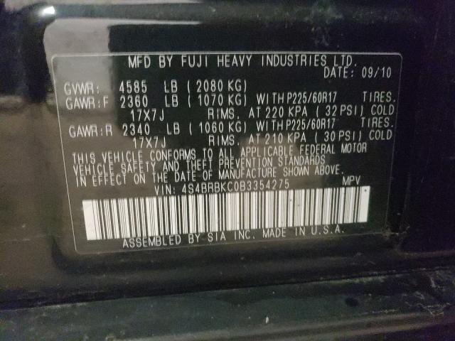 2011 SUBARU OUTBACK 4S4BRBKC0B3354275