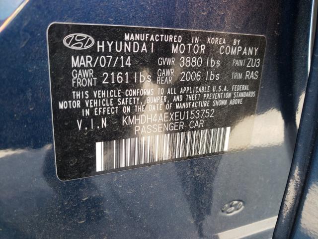 2014 HYUNDAI ELANTRA SE KMHDH4AEXEU153752