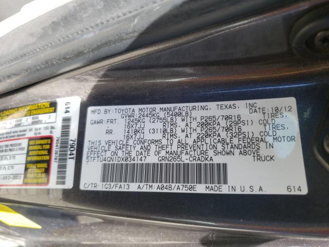 2013 TOYOTA TACOMA PRE 5TFTU4GN1DX034147