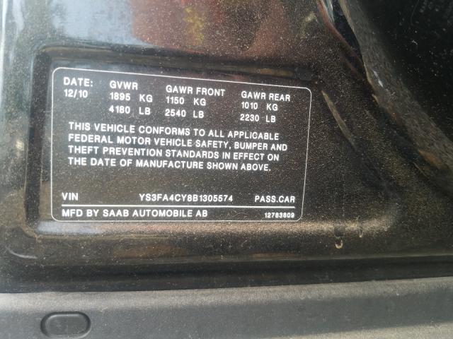 2011 SAAB 9-3 2.0T YS3FA4CY8B1305574