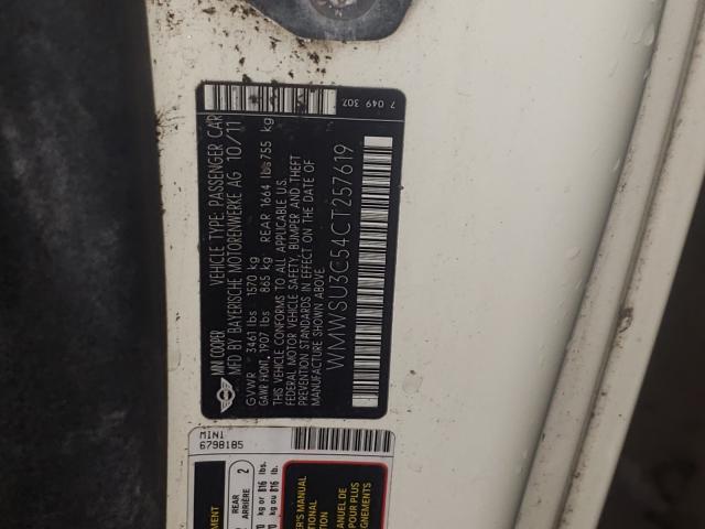 2012 MINI COOPER WMWSU3C54CT257619