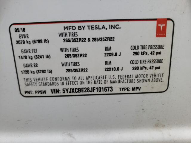 2018 TESLA MODEL X 5YJXCBE28JF101673