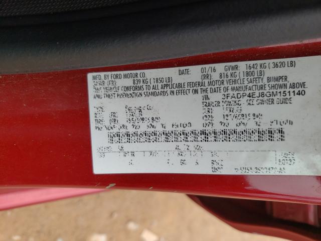 2016 FORD FIESTA SE 3FADP4EJ8GM151140