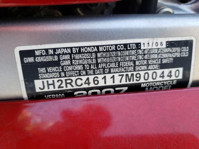 2007 HONDA VFR800 JH2RC46117M900440