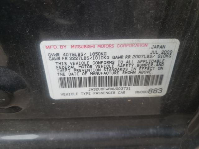 2010 MITSUBISHI LANCER GTS JA32U8FW8AU003731