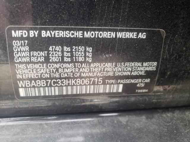2017 BMW 340 XI WBA8B7C33HK806715