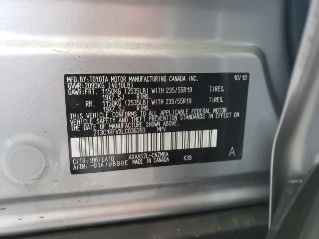 2020 TOYOTA RAV4, 2T3C1RFVXLC036393 - 10